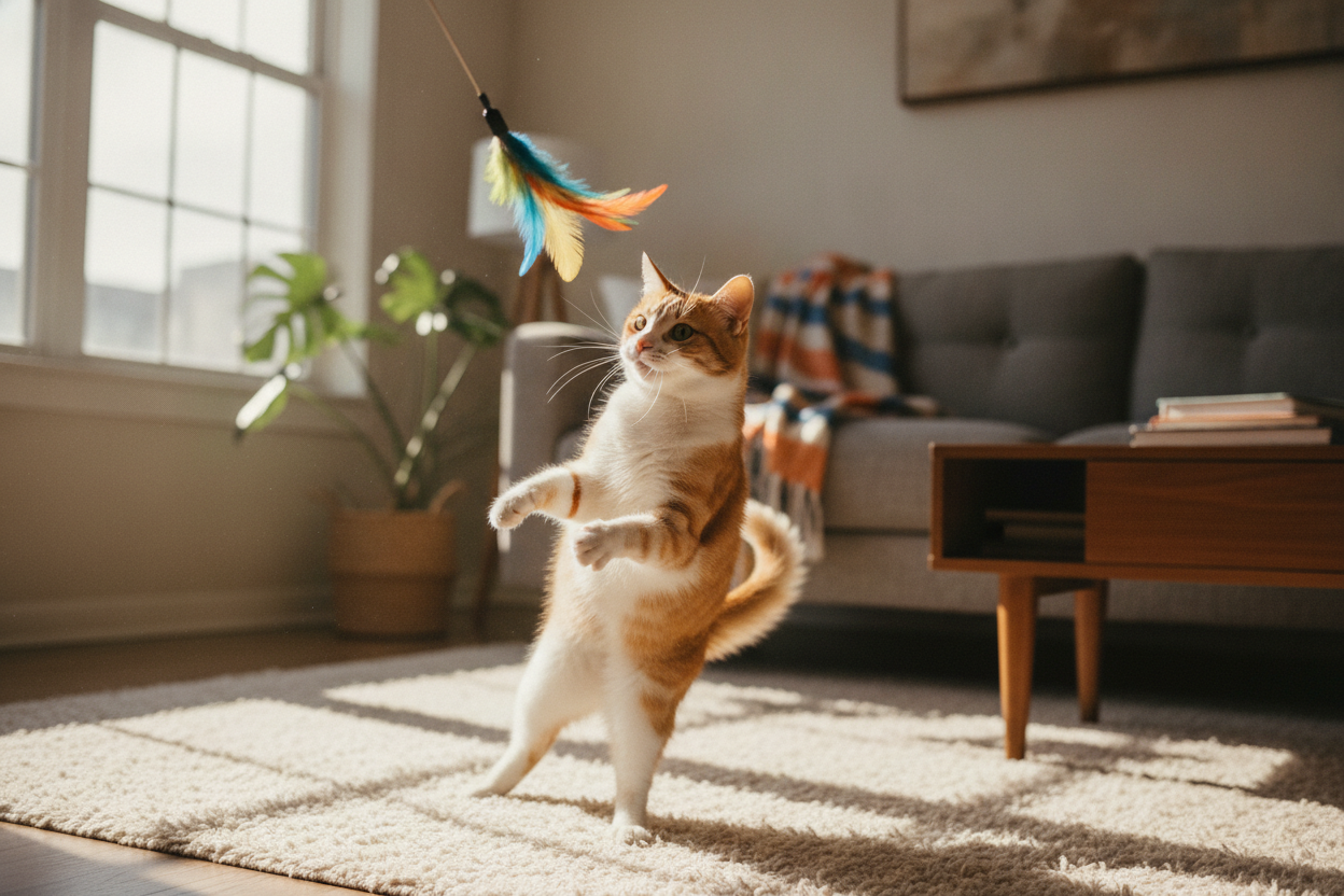 Jouets pour chat d’intérieur : bien choisir pour stimuler, apaiser et faire bouger son félin