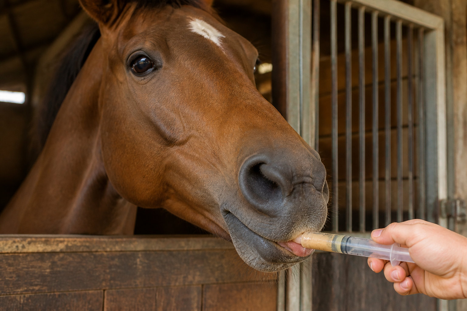 Gérer un cheval difficile qui refuse la seringue buccale